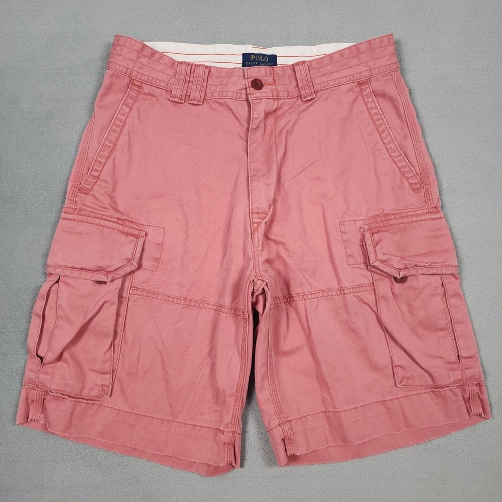 Polo Ralph Lauren Cargo Shorts Mens 33 Pink  Utility Pockets Chino